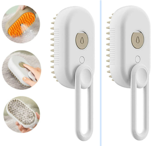 Electric Steam Spray Pet Grooming Brush – 3-in-1 Cat & Dog Massage Deshedding Comb