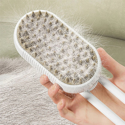 Electric Steam Spray Pet Grooming Brush – 3-in-1 Cat & Dog Massage Deshedding Comb